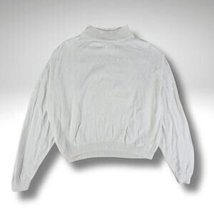 VTG Pendleton Cream Mock Neck Cotton Sweater • Neutral Knit • Academia Winter